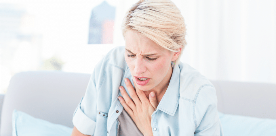 Woman Having Difficulty to Breath